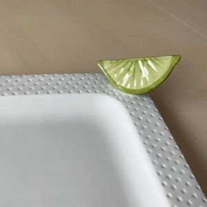 Ceramic Lime Wedge Platter Decor